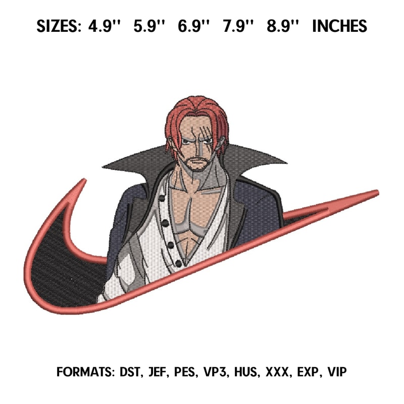 Shanks Embroidery Design File One Piece Anime Embroidery Design Machine Design Pes Dst. Swoosh Nike Shanks.png