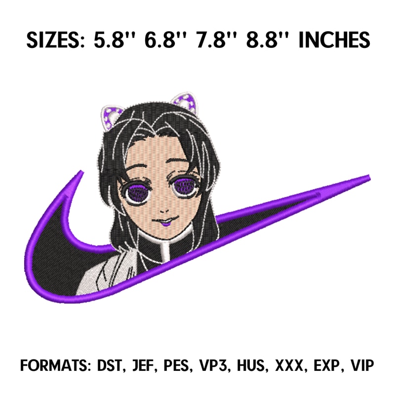 Shinobu Kocho Embroidery Design File Kimetsu no yaiba Anime Embroidery Design Machine embroidery, Demon Slayer Design.png