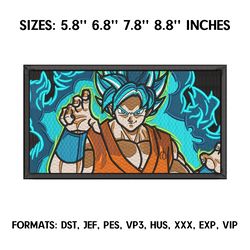 super saiyan blue goku embroidery design file, dragon ball anime embroidery design, anime pes design brother 1