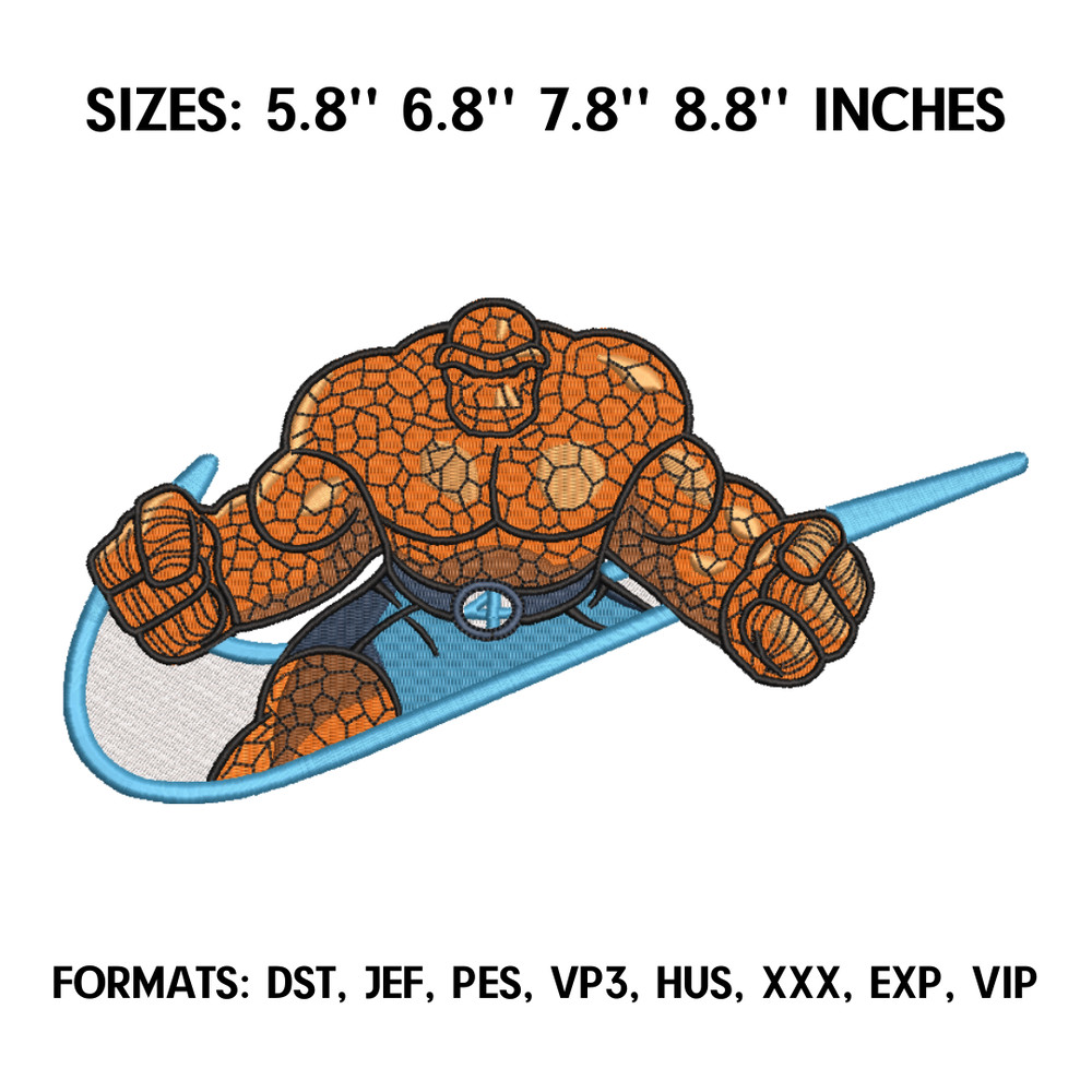 The Thing Embroidery Design File, Marvel Embroidery Design, Machine Embroidery design file, Fantastic Four design pes.png