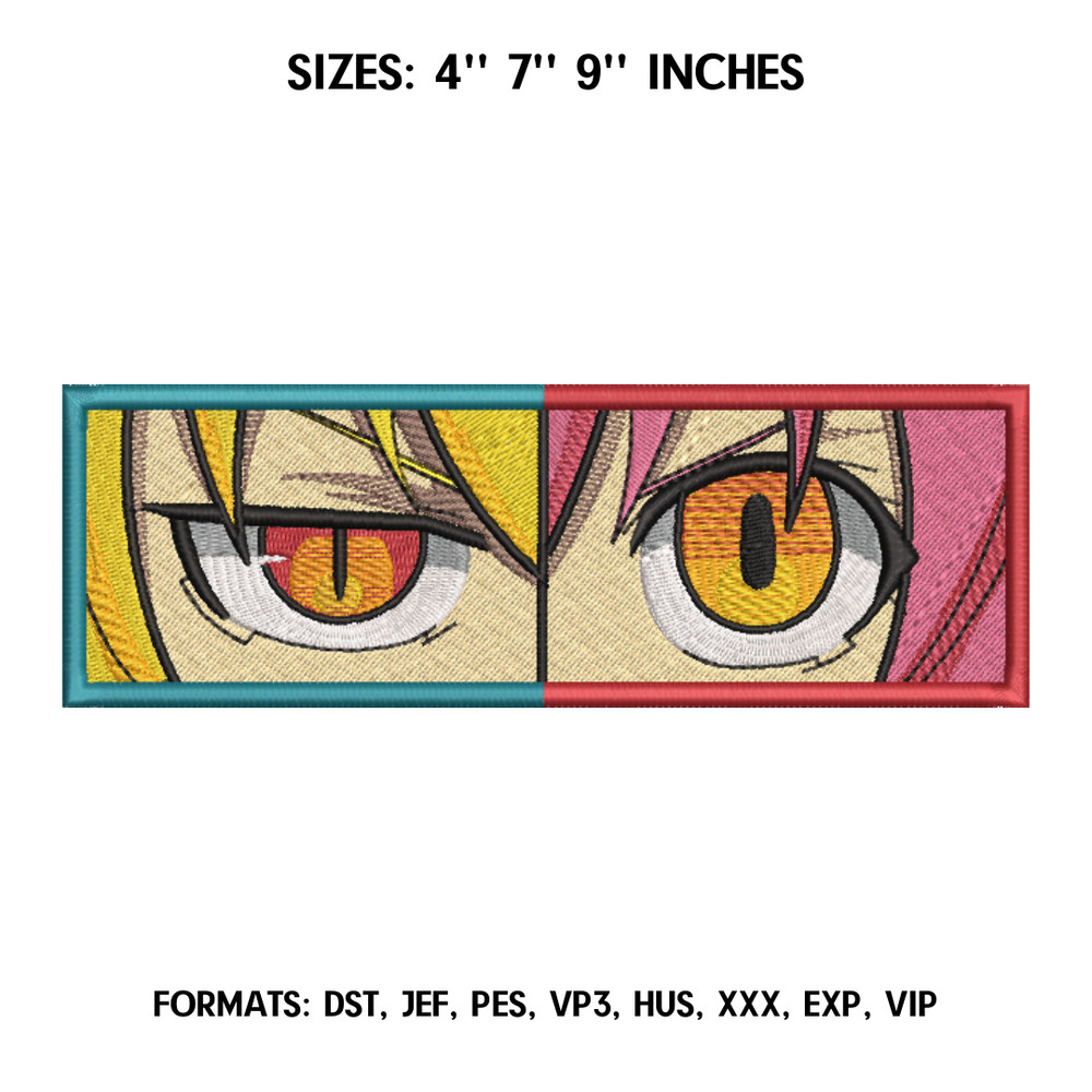 Tohru eyes Embroidery Design File, Miss Kobayashi's Dragon Maid Anime Embroidery Design, Machine embroidery pattern..png