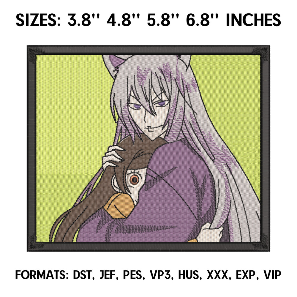 Tomoe Embroidery Design File, Kamisama Hajimemashita Anime Embroidery Design, Machine embroidery, Anime Pes Design.png