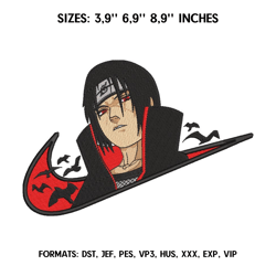 uchiha itachi embroidery design file naruto anime embroidery design machine design pes dst. nike itachi embroidery