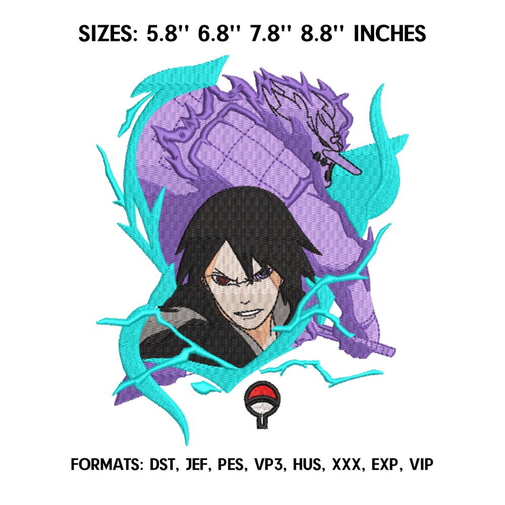 Uchiha Sasuke Susanoo Embroidery Design File, Naruto Anime Embroidery Design, Machine embroidery pattern, Anime Design.png