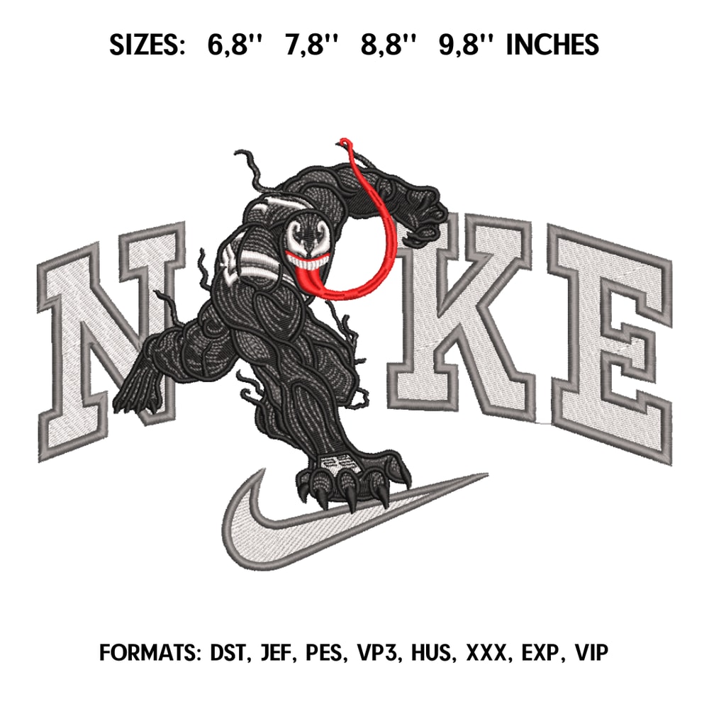 Venom Embroidery Design File Marvel Anime Embroidery Design Machine Design Pes Dst. Nike Letter Black Venom embroidery.png