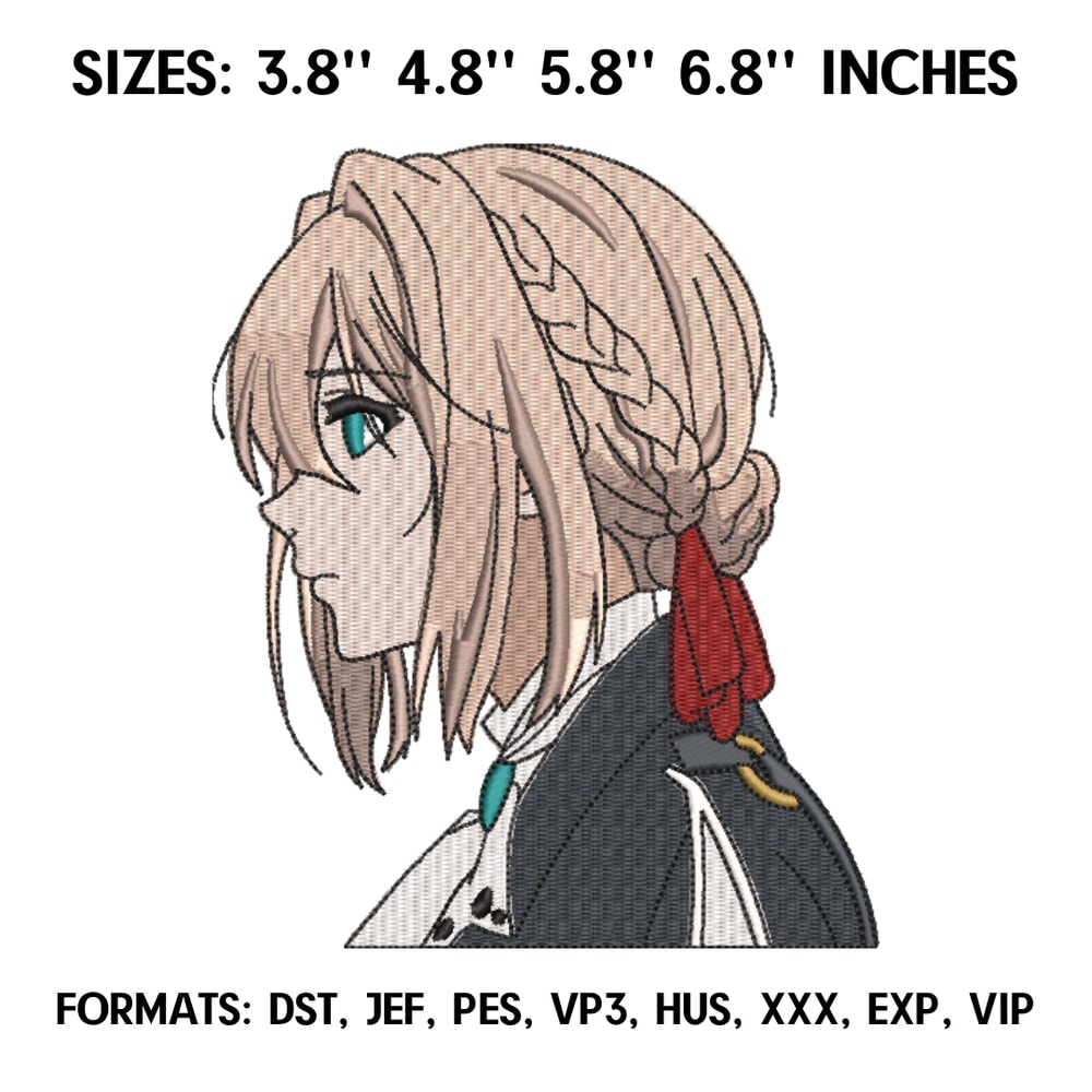 Violet Evergarden Embroidery Design File, Violet Evergarden Anime Embroidery, Machine embroidery, Anime Design Pes.png