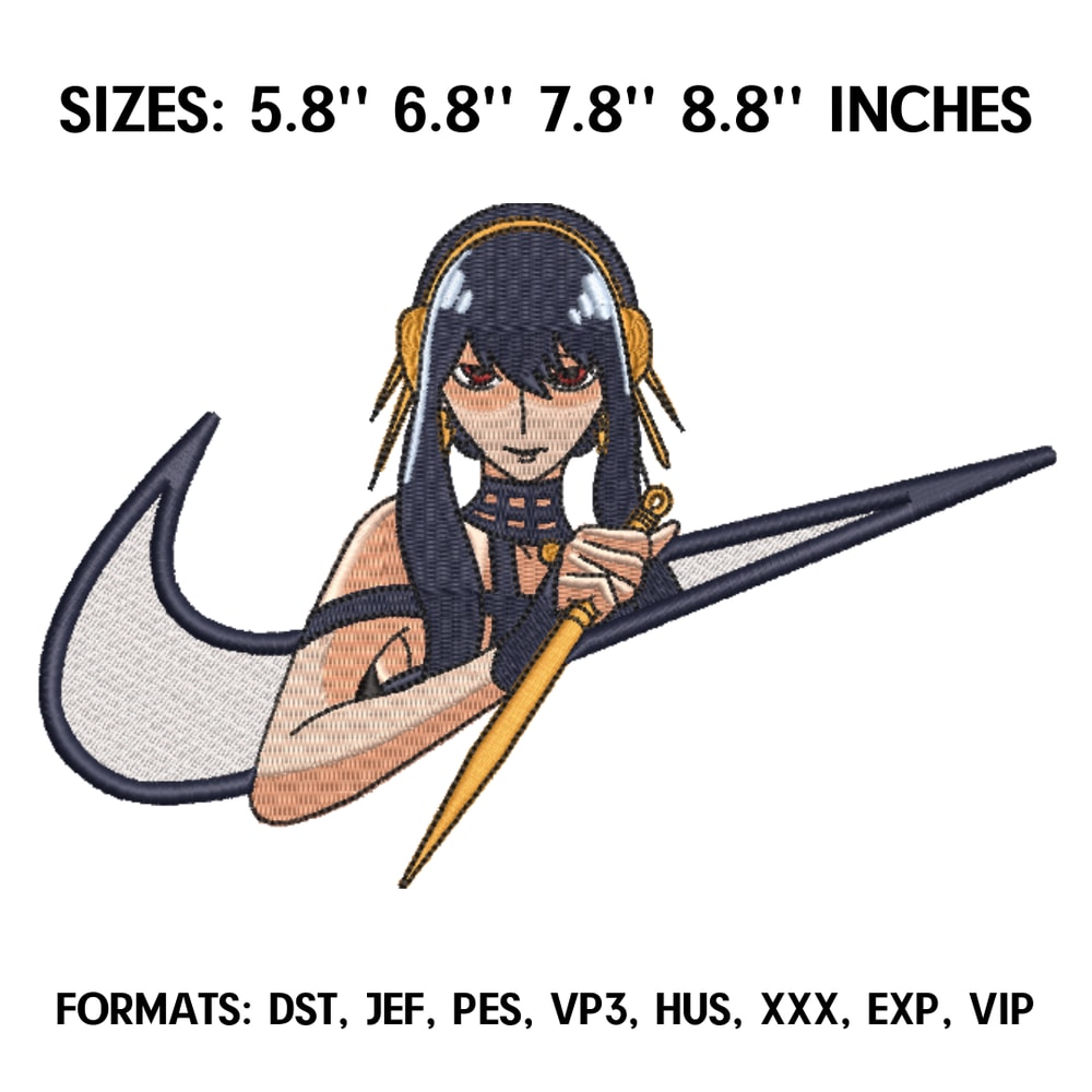Yor Forger Embroidery Design File, Spy x Family Anime Embroidery Design, Machine embroidery, Anime Design Pes.png