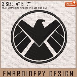 agents of s.h.i.e.l.d. embroidery files, marvel comics, movie inspired embroidery design, machine embroidery design