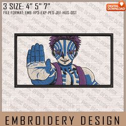 akaza embroidery files, demon slayer, anime inspired embroidery design, machine embroidery design 1