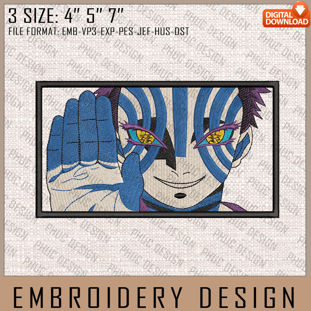 Akaza Embroidery Files, Demon Slayer, Anime Inspired Embroidery Design, Machine Embroidery Design 2.jpg