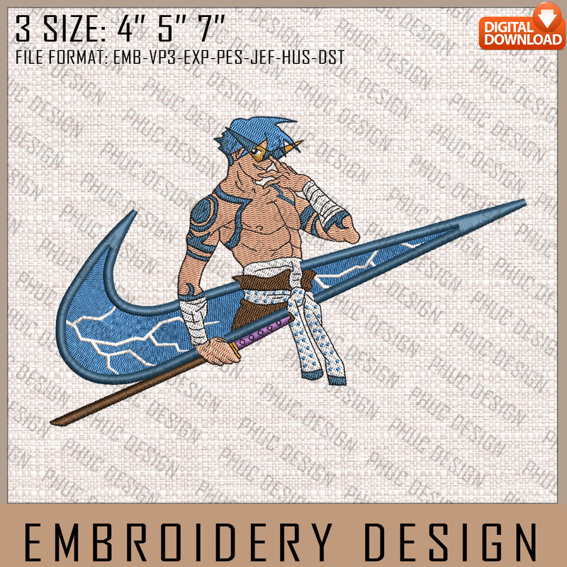 Galo Nike Embroidery Files, Nike Embroidery, Promare, Anime Inspired Embroidery Design, Machine Embroidery Design.jpg