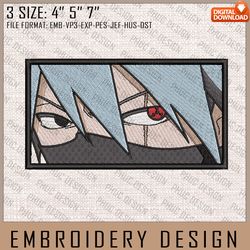 kakashi embroidery files, naruto, anime inspired embroidery design, machine embroidery design 4