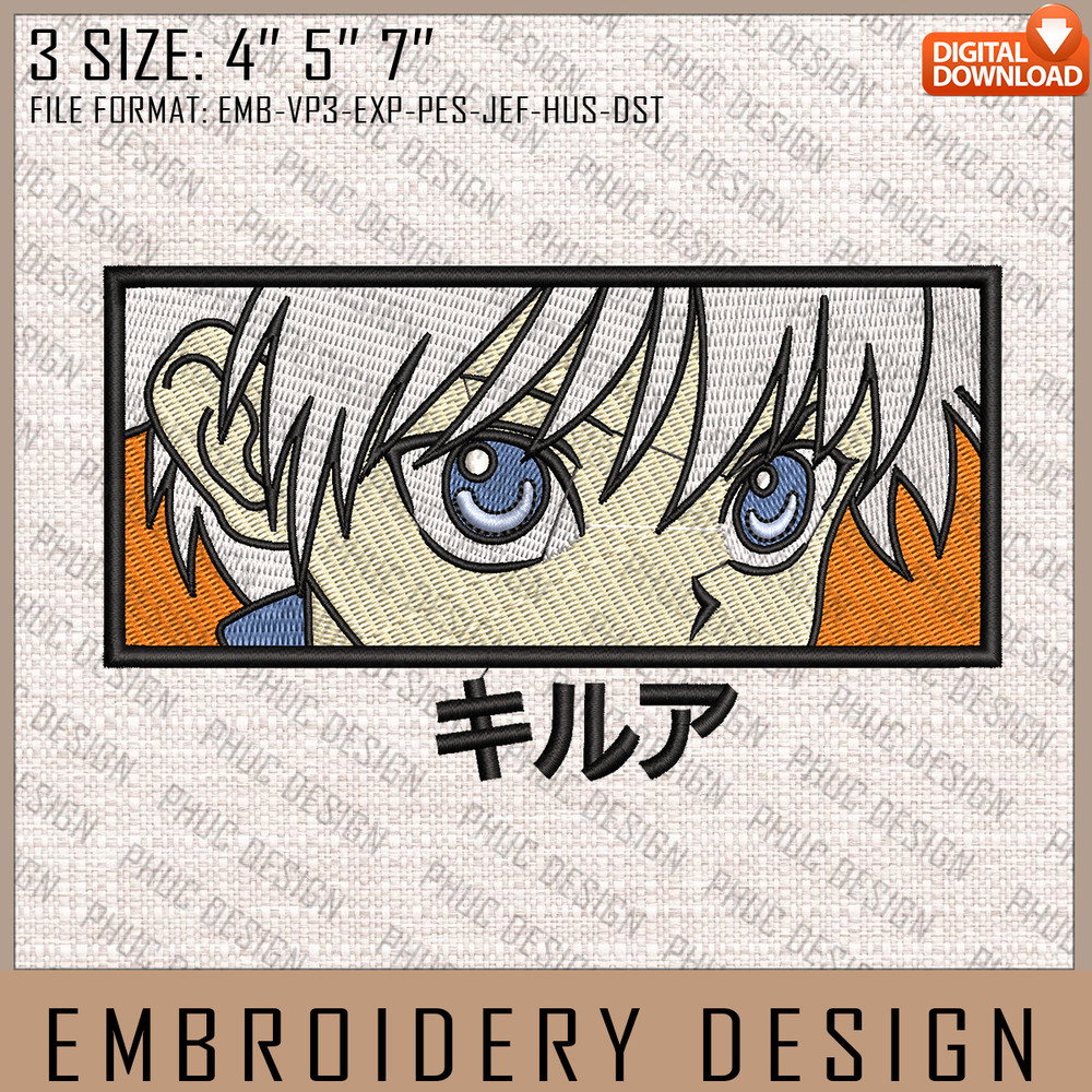 Killua Embroidery Files, Hunter x Hunter, Anime Inspired Embroidery Design, Machine Embroidery Design 5.jpg