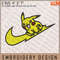 Pikachu Nike Embroidery Files, Nike Embroidery, Pokemon, Anime Inspired Embroidery Design, Machine Embroidery Design.jpg
