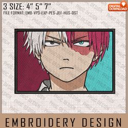 shoto embroidery files, my hero academia, anime inspired embroidery design, machine embroidery design 1
