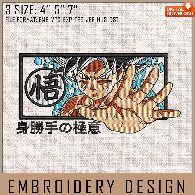 Son Goku Embroidery Files, Dragon Ball, Anime Inspired Embroidery Design, Machine Embroidery Design 3.jpg