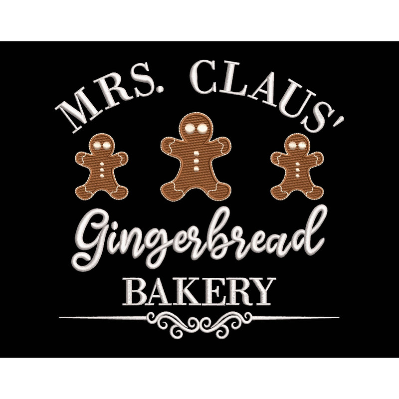 Christmas Embroidery Design, Christmas Cookies Embroidery Design, Mrs Claus Gingerbread Bakery Embroidery Design, Christmas Gingerbread Man.jpg