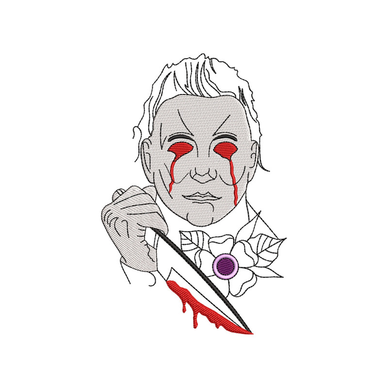 Halloween Horror Embroidery Design, Scary Bloody Knife Villain Machine Embroidery Files, Horror Killers Friend Digital Embroidery Download.jpg