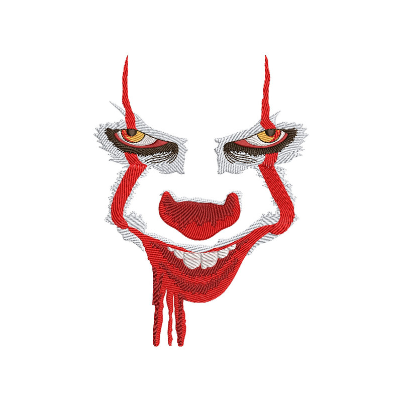 Halloween Horror Face Embroidery Designs, You'll Float Too Scary Clown Horror Killers Villains Digital Machine Embroidery Files - 4 Sizes.jpg