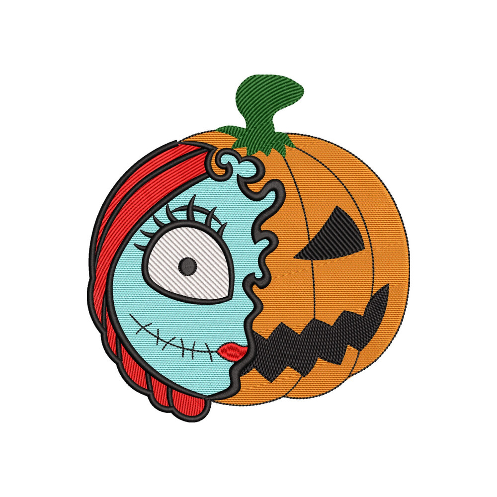 Halloween Pumpkin Skull Embroidery Design, Halloween Spooky Skeleton Embroidery Design, Nightmare Christmas Digital Machine Embroidery Files.jpg