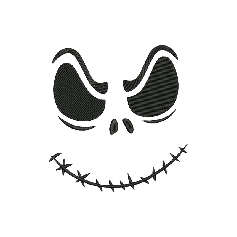 Halloween Skeleton Face Embroidery Designs, Nightmare Christmas Skull Digital Embroidery Machine Design Files - 3 Size - Instant Downloads.jpg