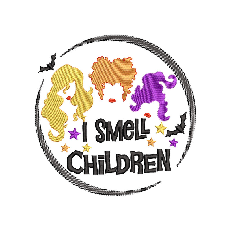I Smell Children Embroidery Design, Horror Witch Sanderson Sisters Embroidery Design, Halloween Embroidery Design 4 Sizes - Digital Download.jpg