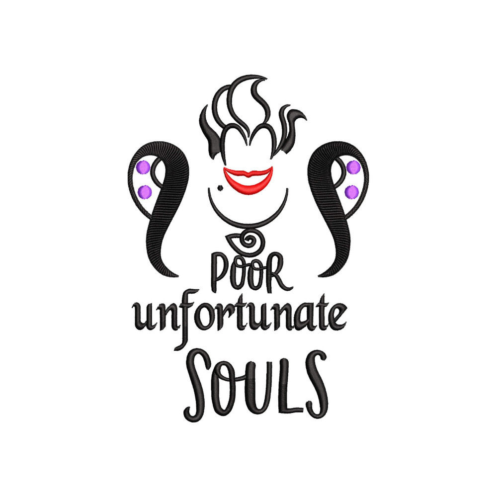 Poor Unfortunate Soul Embroidery Design, Halloween Designs, Scary Spooky, Bad Girls Embroidery Patterns, Digital Machine Embroidery Files.jpg
