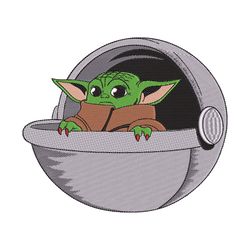 this is the way embroidery designs, baby alien grogu embroidery patterns, digitizing machine embroidery files - 4 sizes