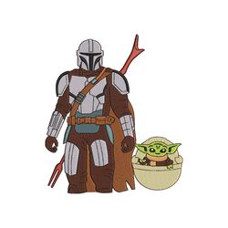 this is the way embroidery designs, cartoon grogu embroidery patterns, digitizing embroidery design files - 3 sizes - in