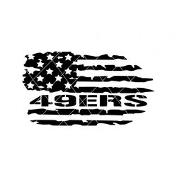 San Francisco 49ers American Flag Svg Digital Download