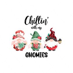 cute chillin with my gnomies xmas png