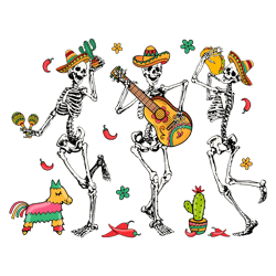 skeleton dabbing cinco de mayo party png