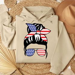usa mom bun svg, messy bun svg