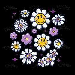 smiley face png, retro daisy svg digital download files