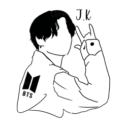 jungkook bts svg, bts member svg, jk art line, junkook clipart, digital download