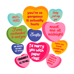 Swiftie Candy Hearts Anti Hero SVG