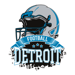 Retro Detroit Football Helmet SVG