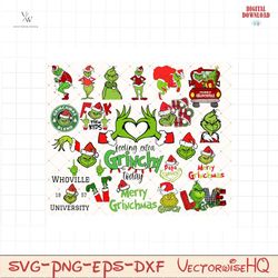 25 Files The Grinch , UNIQUE DESIGN, Grinch Christmas Png-Svg, Grinch Clipart Files, Files for Cricut & Silhouette Digit