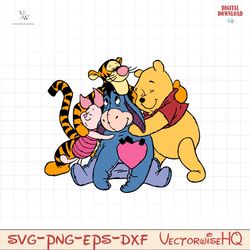 Pooh Bear And Friend Valentines Day PNG, Valentine Cartoon png