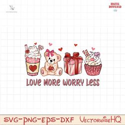 Love more worry less PNG file