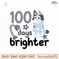 100 day brighter bluey svg png