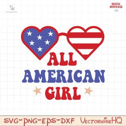 ALL AMERICAN GIRL SVG PNG,4th of July SVG Bundle