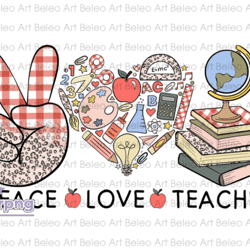 peace love teacher retro subliamtion png