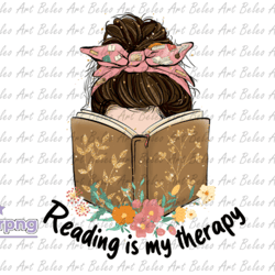 Reading is My Therapy Sublimation Design