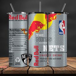 brooklyn nets tumbler wraps, nba red bull tumbler wrap 58