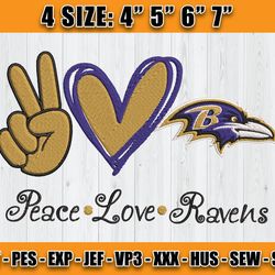 Ravens Embroidery, NFL Ravens Embroidery, NFL Machine Embroidery Digital, 4 sizes Machine Emb Files -18