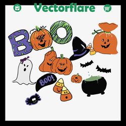 pumpkin with boo svg, halloween svg, pumpkin svg, boo svg, funny pumpkin svg, ghost svg, witch svg, witch hat svg, candy