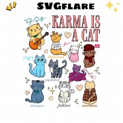 karma is a cat the era cat taylor swift album png