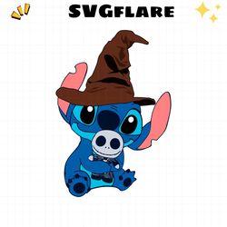 cute stitch harry potter sorting hat svg