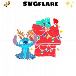 disney stitch and scrump christmas lights svg